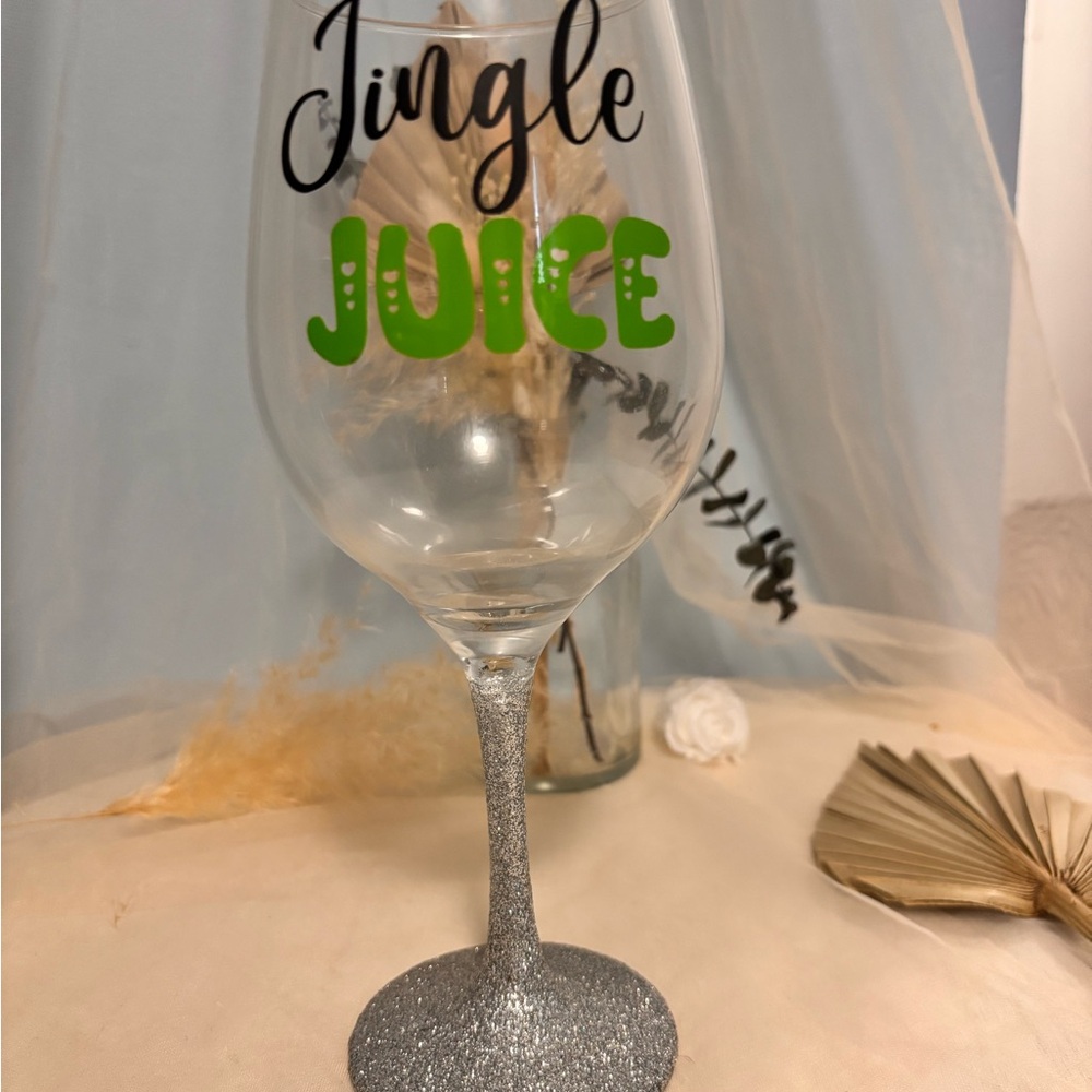2 for $10 Jingle Juice Glitter Wine Glass